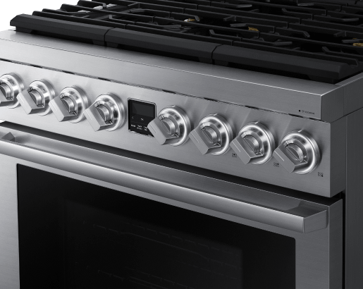 Transitional 36" Dual-Fuel Range, Silver Stainless Steel, Natural Gas/Liquid Propan