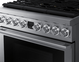 Transitional 36" Dual-Fuel Range, Silver Stainless Steel, Natural Gas/Liquid Propan