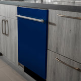 ZLINE 24 in. Top Control Dishwasher with Stainless Steel Tub and Modern Style Handle, 52dBa (DW-24) [Color: Blue Gloss]