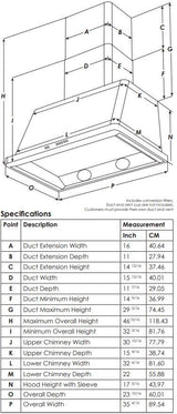 Majestic 36 Inch Emerald Green Wall Mount Convertible Range Hood