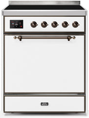 Majestic II 30 Inch Electric Freestanding Range in White with Bronze Trim