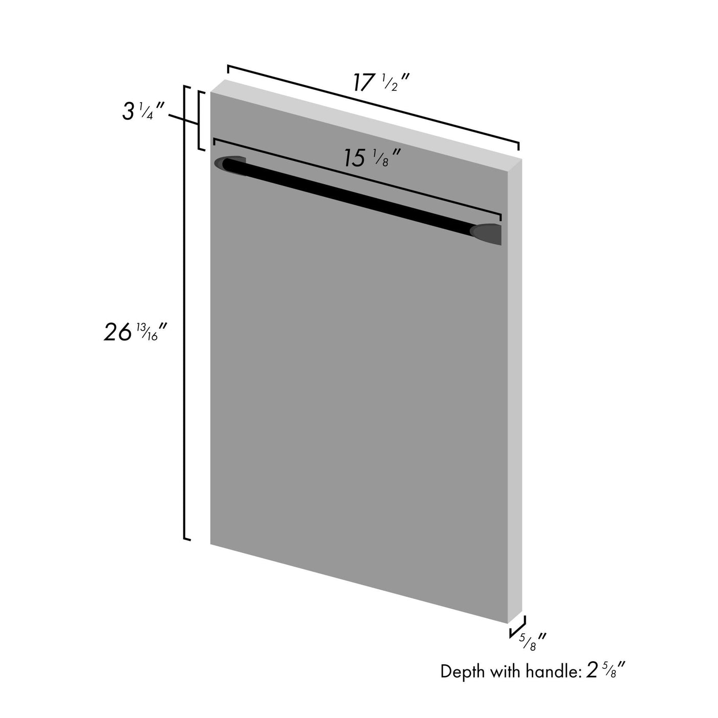 ZLINE 18 in. Dishwasher Panel with Traditional Handle (DP-18) [Color: Black Matte]