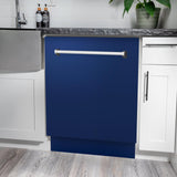 ZLINE 24" Tallac Series 3rd Rack Dishwasher with Traditional Handle, 51dBa (DWV-24) [Color: Blue Gloss]