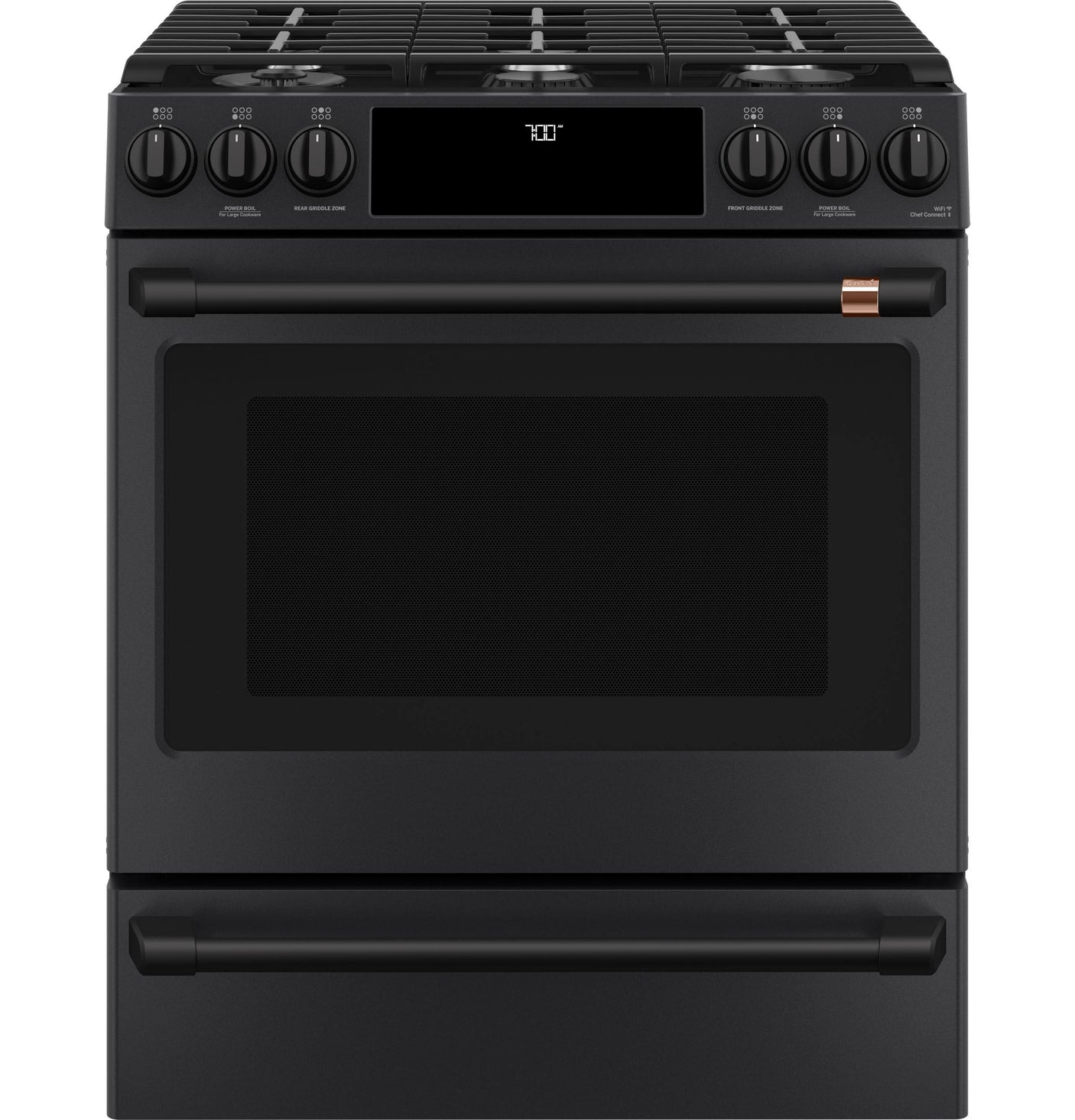 Café™ 30" Smart Slide-In, Front-Control, Gas Range with Convection Oven