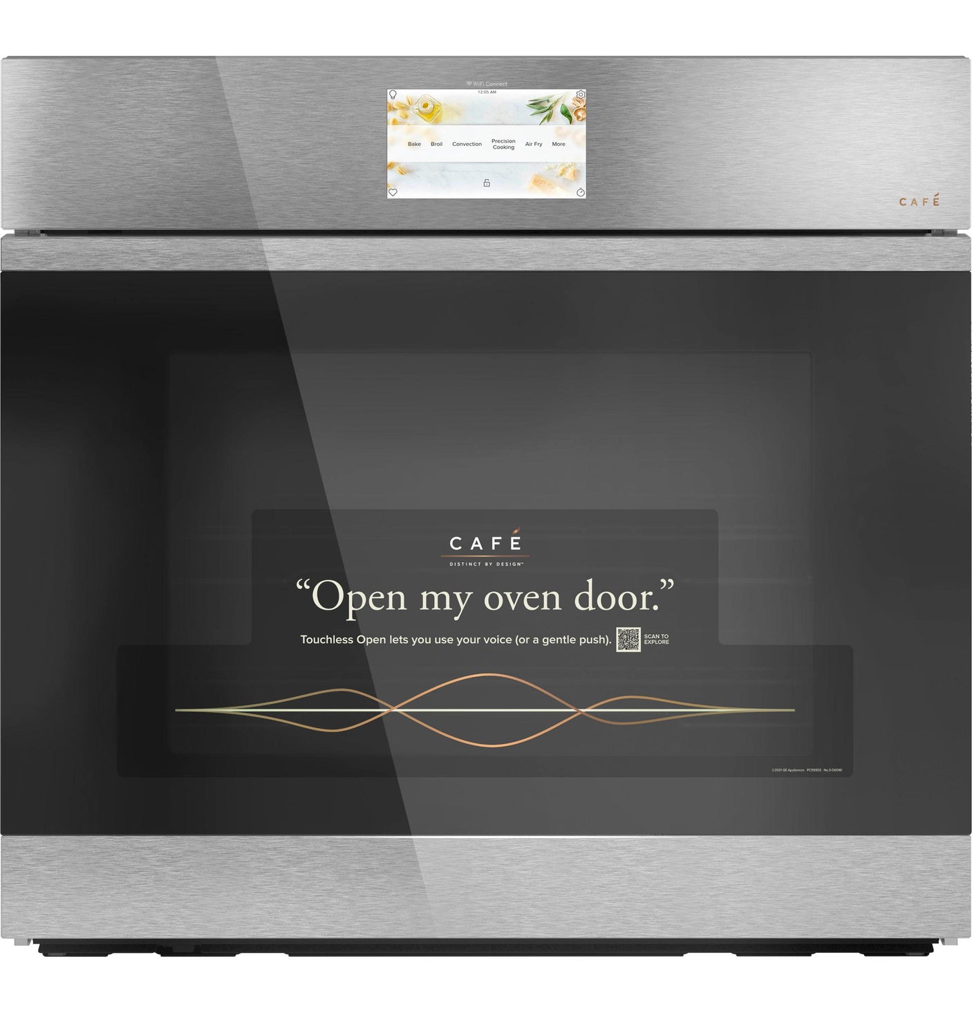 Café™ 30" Smart Built-In Convection Single Wall Oven in Platinum Glass