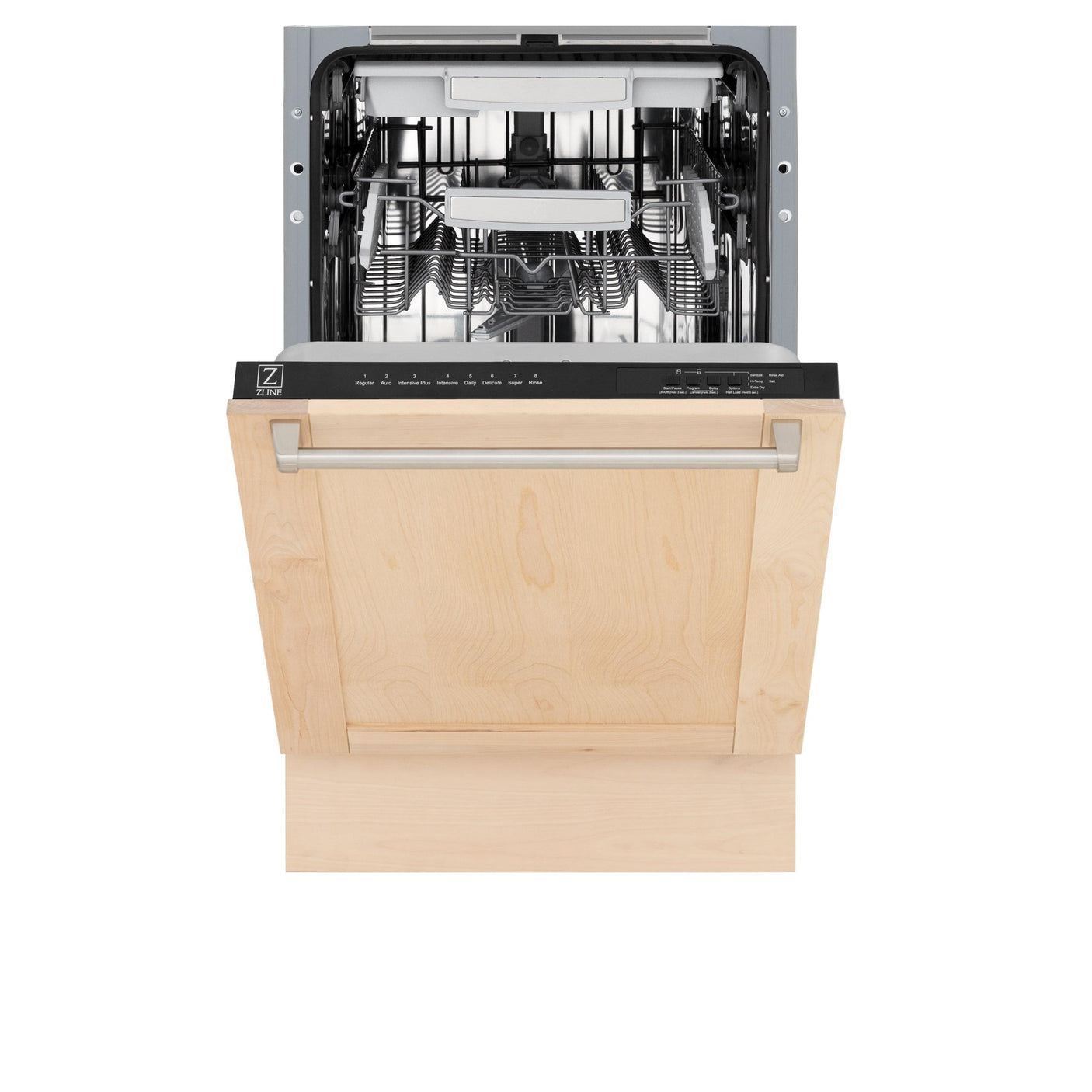 ZLINE 18" Tallac Series 3rd Rack Top Control Dishwasher with Traditional Handle, 51dBa [Color: Unfinished Wood]