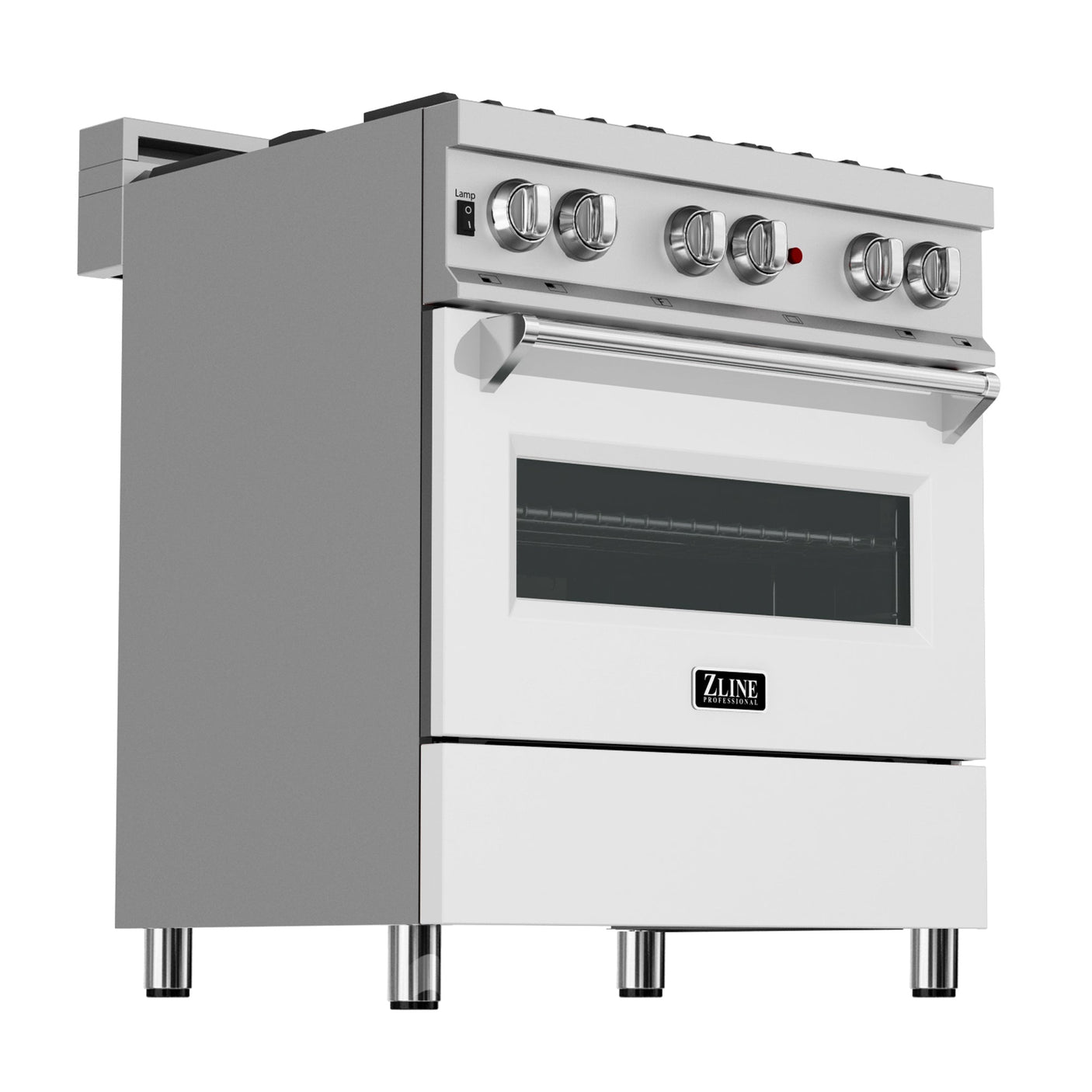 ZLINE 30 in. 4.0 cu. ft. Dual Fuel Range with Gas Stove and Electric Oven in All DuraSnow Stainless Steel with Color Door Options (RAS-SN-30) [Color: White Matte]