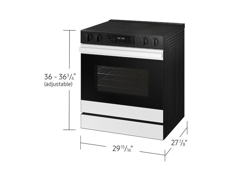 Bespoke 6.3 cu. ft. Smart Slide-In Electric Range with Air Fry & Precision Knobs in White Glass