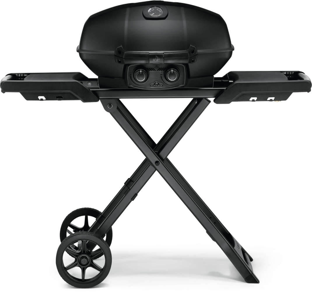 Phantom TravelQ PRO 285 Portable Gas Grill with Scissor Cart , Propane, Matte/Matt Black