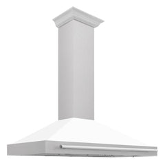 ZLINE 48 in. Convertible Fingerprint Resistant DuraSnow Stainless Steel Range Hood with Stainless Steel Handle (KB4SNX-48) [Color: White Matte Shell]