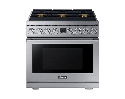 Transitional 36" Dual-Fuel Range, Silver Stainless Steel, Natural Gas/Liquid Propane