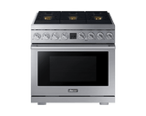 Transitional 36" Dual-Fuel Range, Silver Stainless Steel, Natural Gas/Liquid Propane