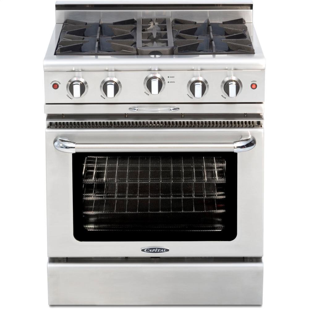 30" Gas Range with 4 Open Burners 25K BTU