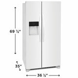 Frigidaire 26 Cu. Ft. 36" Standard Depth Side by Side Refrigerator