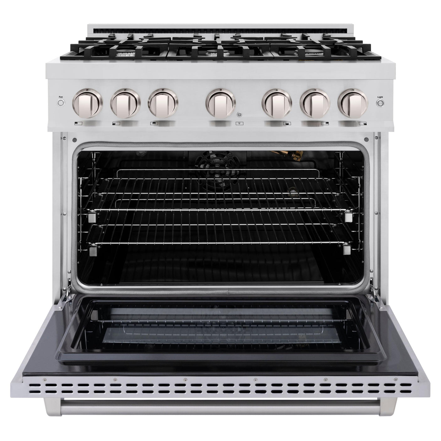 ZLINE 36 in. 5.2 cu. ft. Select Gas Range with 6 Burner Cooktop and Convection Gas Oven in Stainless Steel (HGR36)