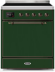 Majestic II 30 Inch Electric Freestanding Range in Emerald Green with Bronze Trim