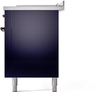 Nostalgie II 60 Inch Dual Fuel Natural Gas Freestanding Range in Blue with Bronze Trim