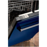 ZLINE 18 in. Compact Top Control Dishwasher with Stainless Steel Tub and Traditional Handle, 52dBa (DW-18) [Color: Blue Gloss]
