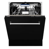 ZLINE 24" Tallac Series 3rd Rack Dishwasher with Traditional Handle, 51dBa (DWV-24) [Color: Black Matte]