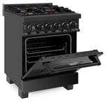 ZLINE 24 in. Professional Dual Fuel Range in Black Stainless Steel (RAB-BR-24)