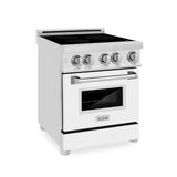 ZLINE 24" 2.8 cu. ft. Induction Range with a 4 Element Stove and Electric Oven in Stainless Steel (RAIND-24) [Color: White Matte]