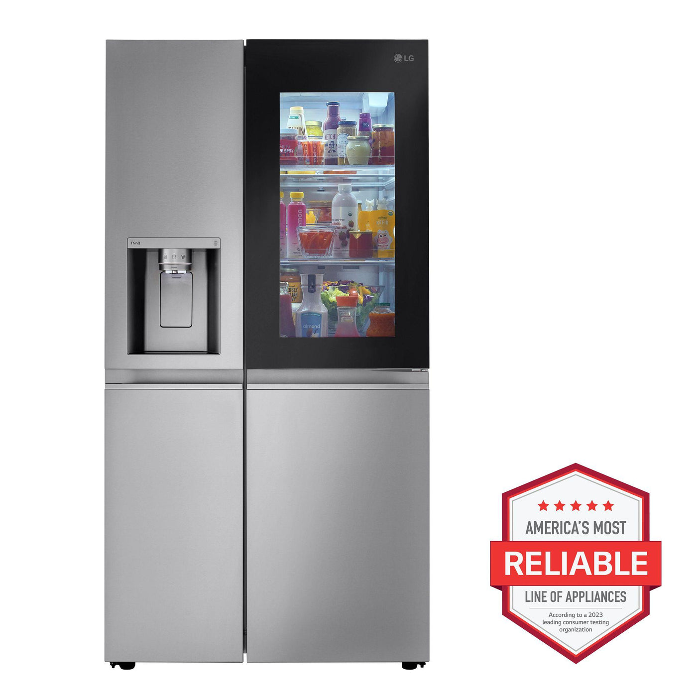 23 cu. ft. Smart Side-by-Side Counter-Depth InstaView® Refrigerator with Craft Ice™