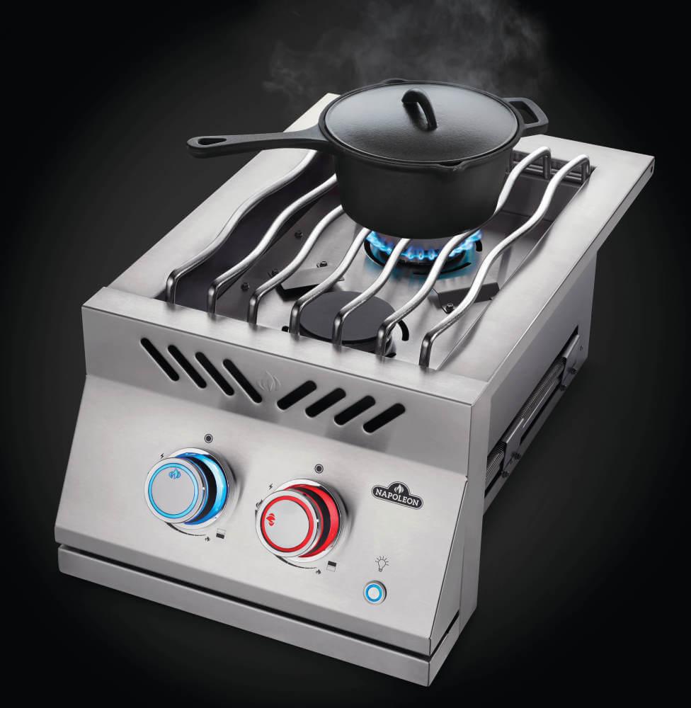 Built-in 700 Series Inline Dual Range Top Burner with Stainless Steel Cover , Natural Gas, Stainless Steel