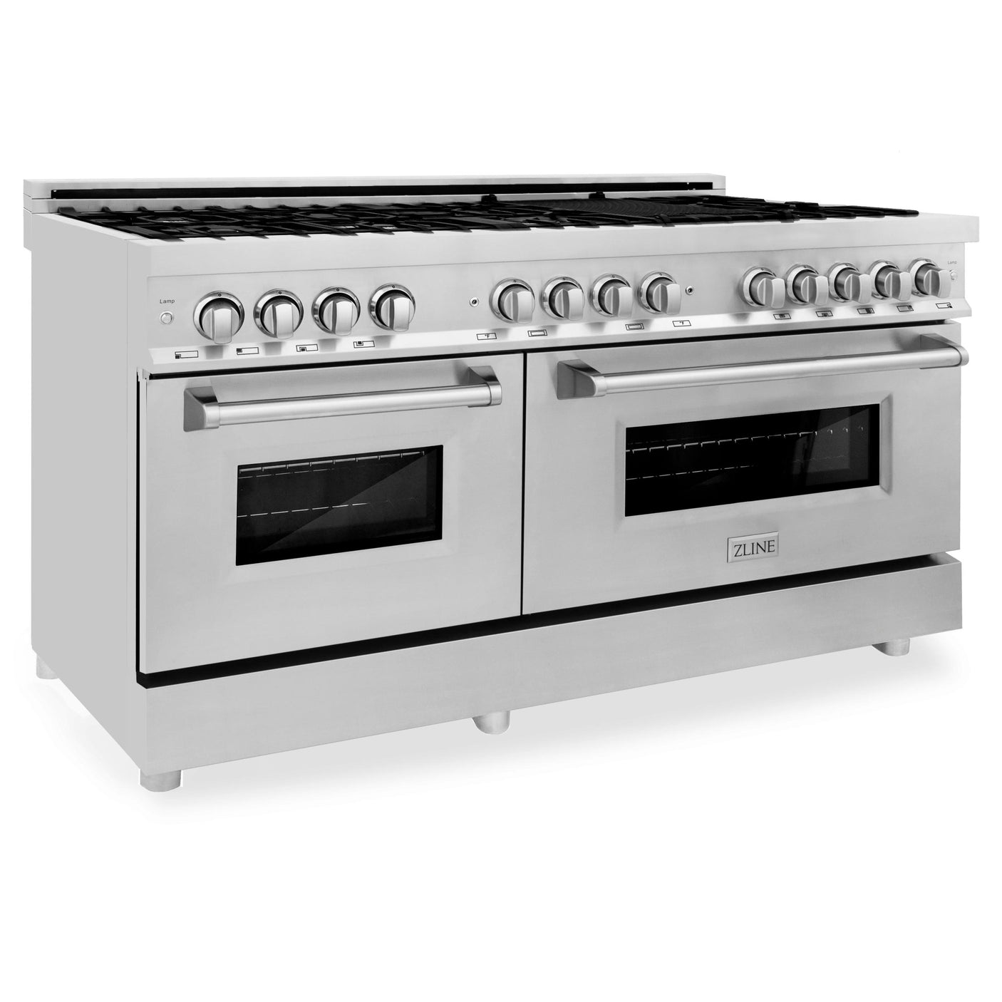 ZLINE 60 in. 7.4 cu. ft. Dual Fuel Range with Gas Stove and Electric Oven in Stainless Steel with Color Options (RA60) [Color: Stainless Steel]