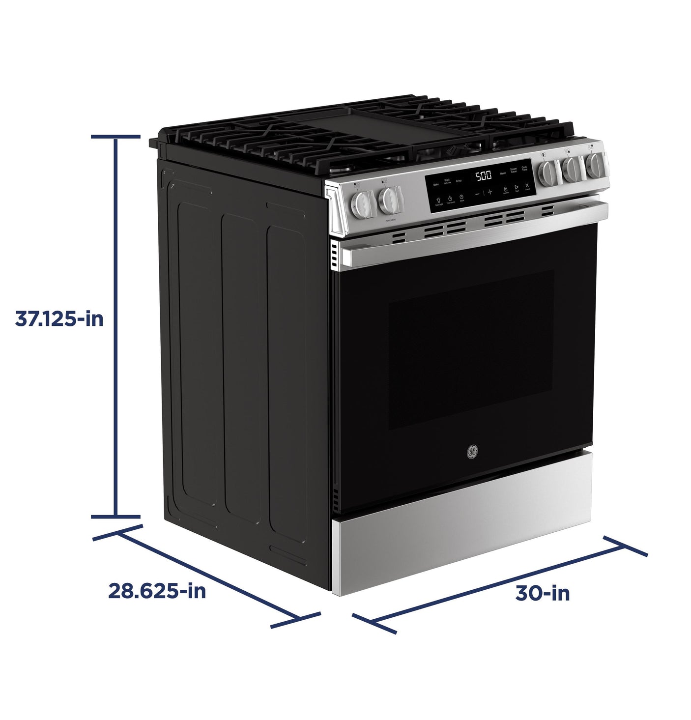 GE® 30" Slide-In Front Control Gas Range with Crisp Mode