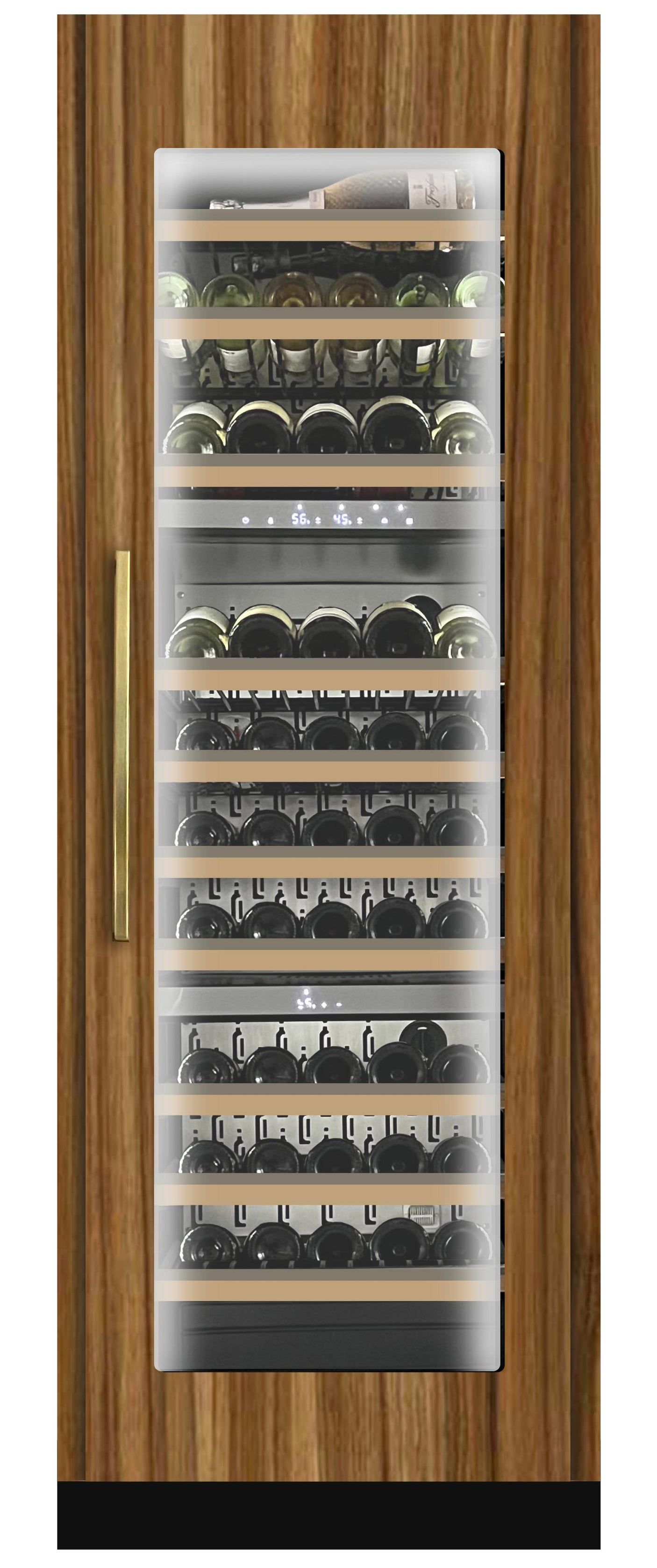 Tall Built-in 3 Zone Wine Overlay Glass (fits 24" x 70in - 84in opening)