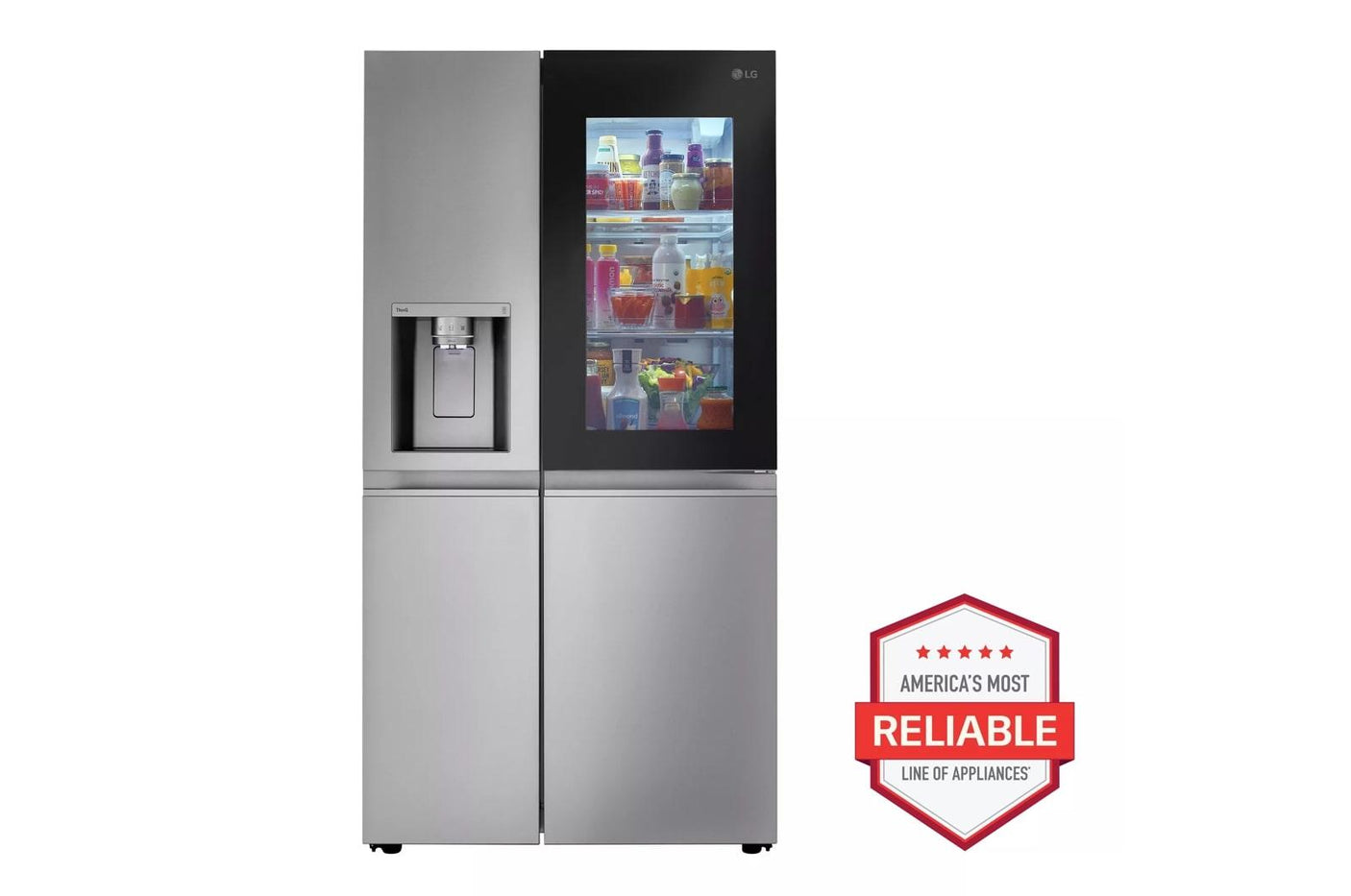 23 cu. ft. Smart Side-by-Side Counter-Depth InstaView® Refrigerator with Craft Ice™