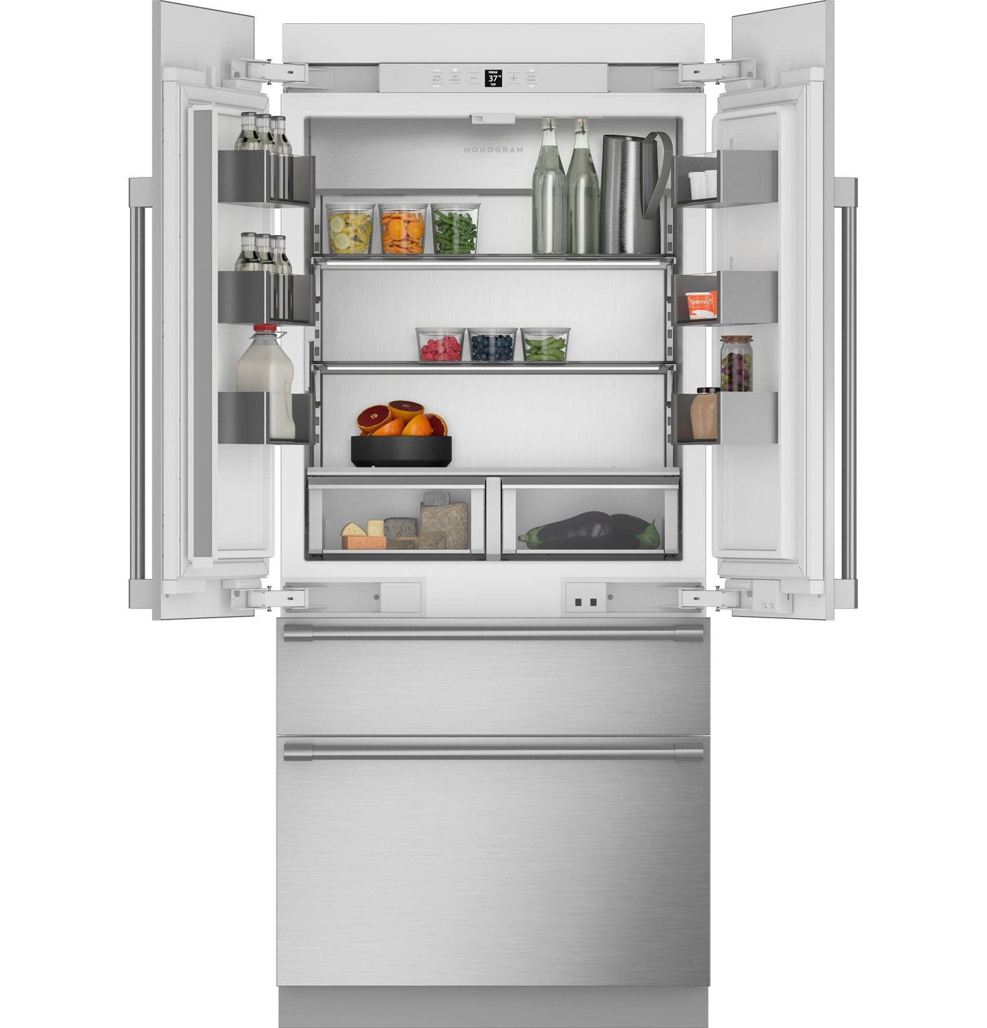 Monogram 36" Panel-Ready Premium Integrated French-Door Refrigerator