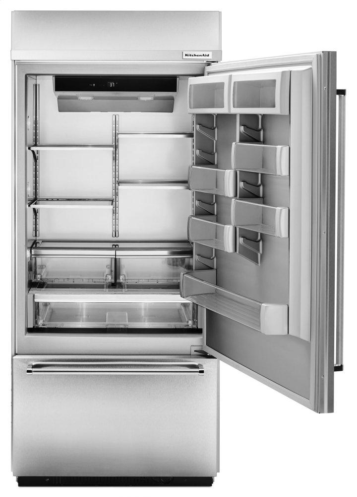 Built-In Stainless Bottom Mount Refrigerator 20.9 Cu. Ft. 36" Width - Stainless Steel