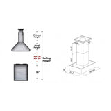 ZLINE Remote Blower Designer Series Wooden Island Mount Range Hood in Butcher Block (681iM-RD) [Size: 36 Inch, CFM: 700]