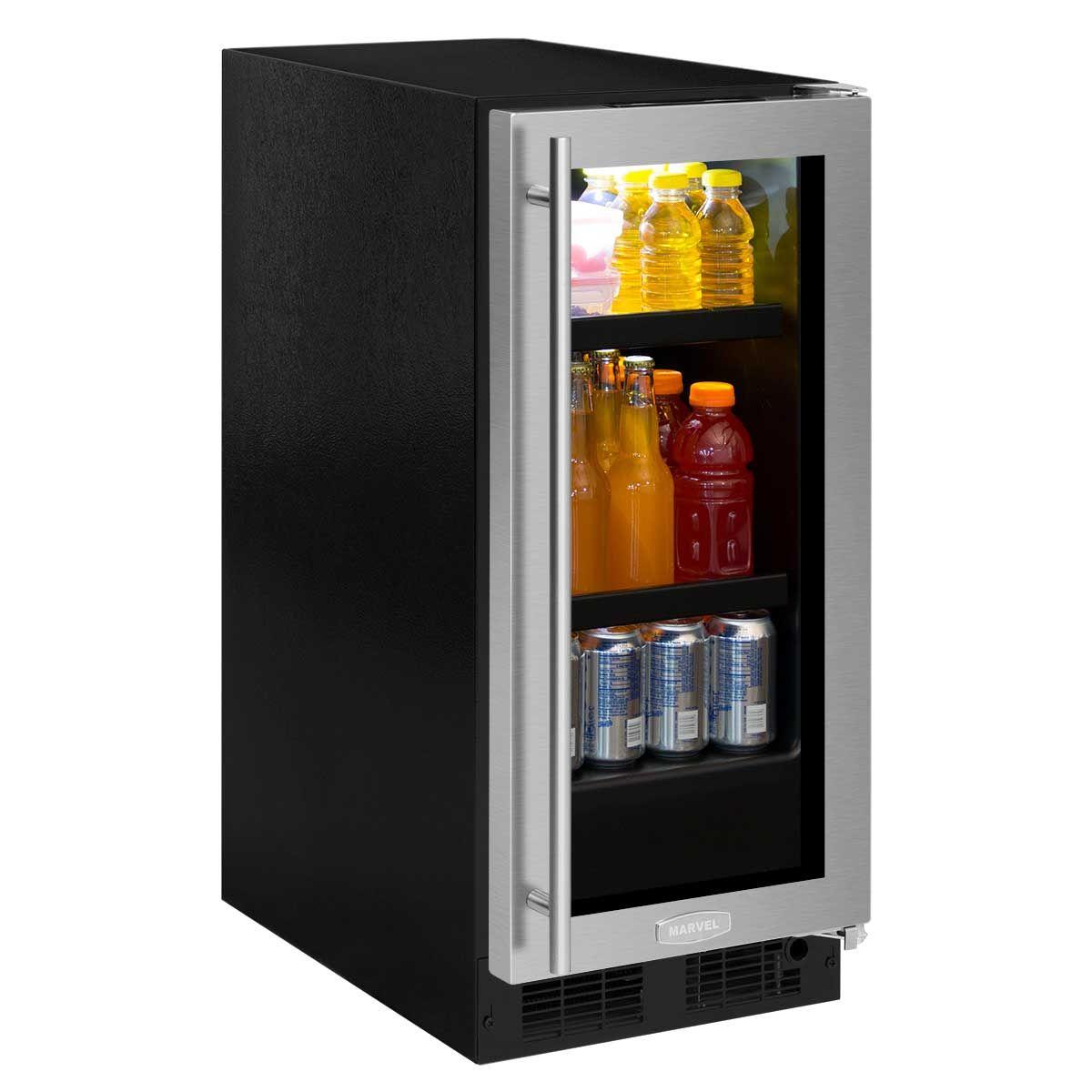 15-In Built-In Beverage Center with Door Style - Stainless Steel Frame Glass, Door Swing - Right