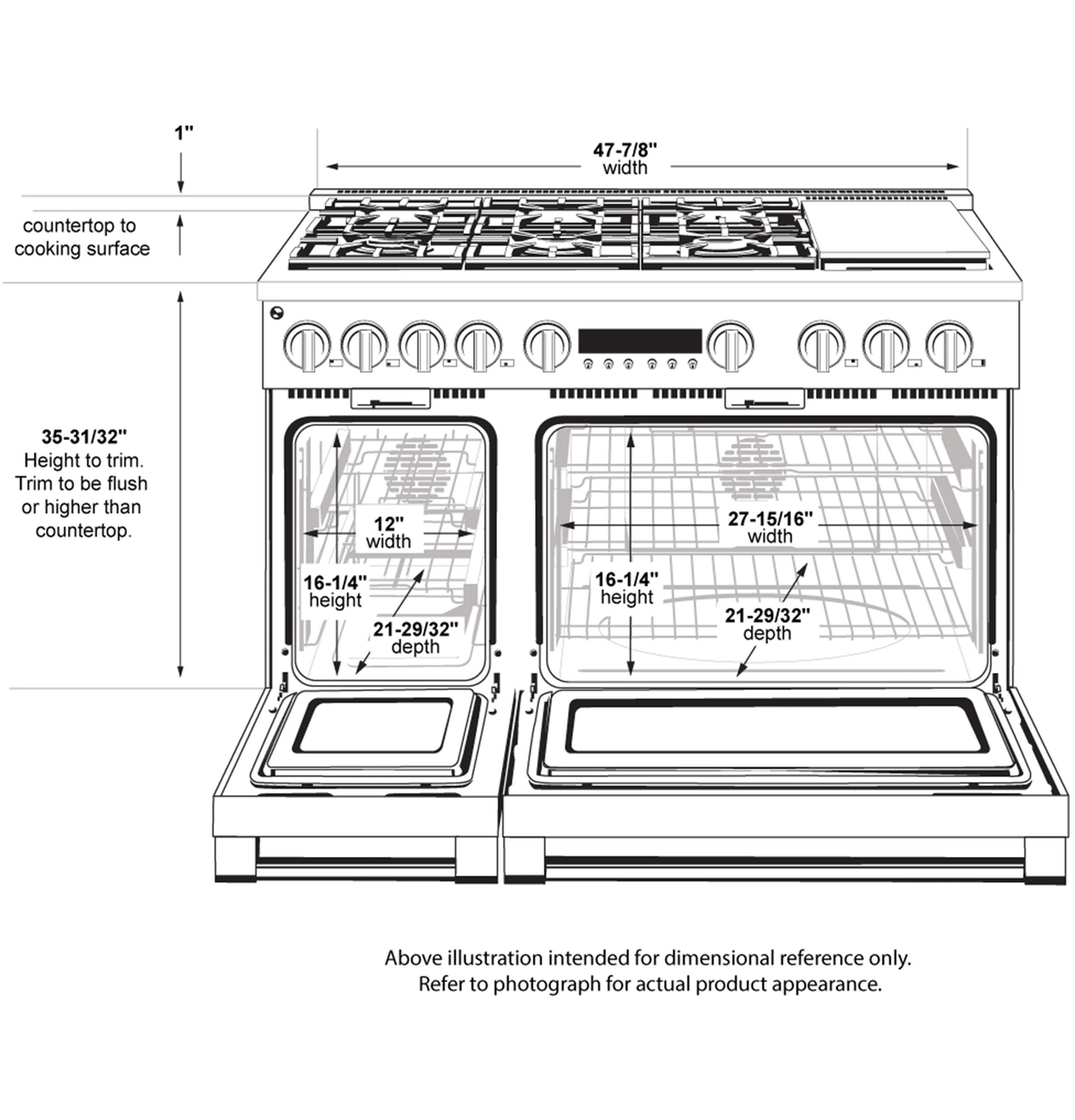 Monogram 48" Dual-Fuel Professional Range with 6 Burners and Griddle