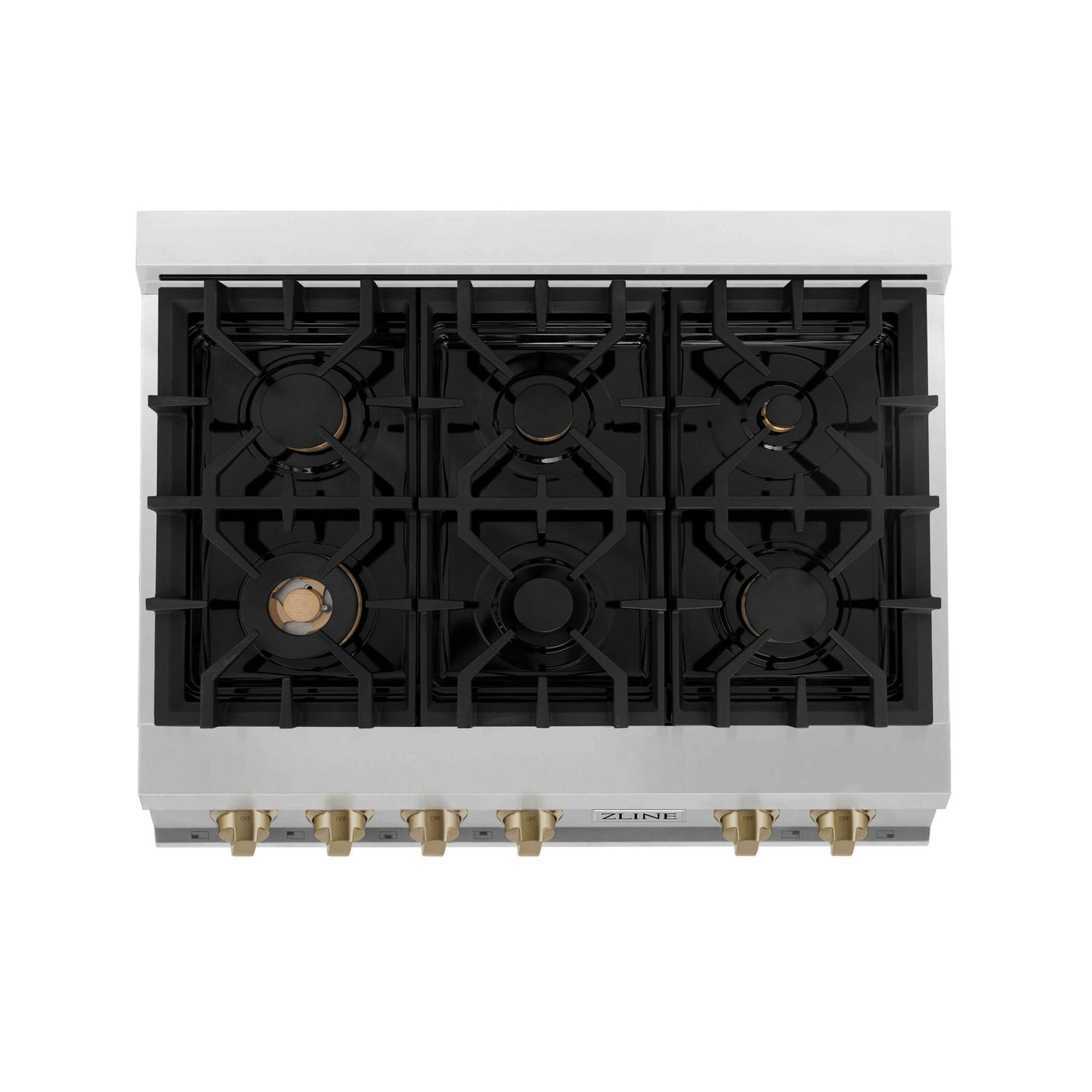 ZLINE 36 In. Autograph Edition Rangetop in Stainless Steel with Champagne Bronze Accents (RTZ-36-CB)