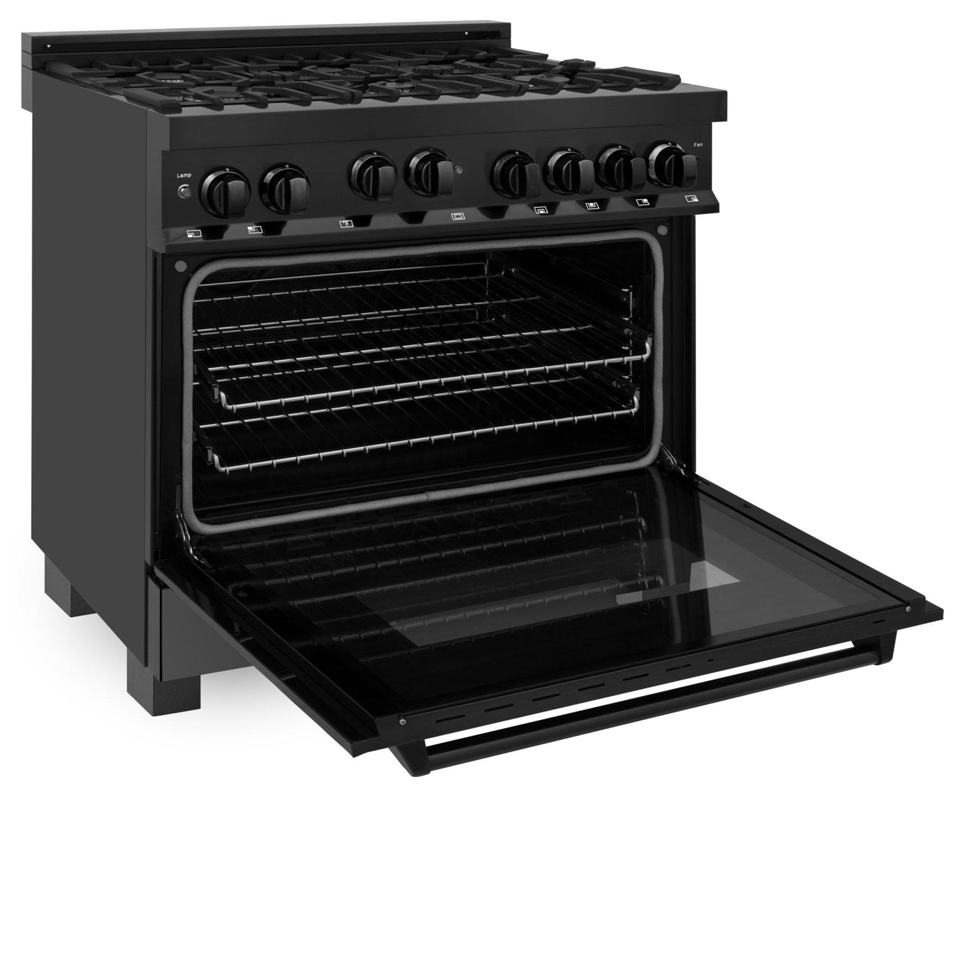 ZLINE 36" Professional 4.6 cu. ft. Gas on Gas Range in Black Stainless Steel (RGB-36) [Color: Black Stainless Steel]