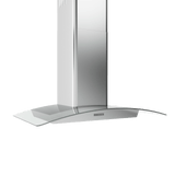 Brisas Curved Glass Chim. Wall, 36" G, 600 CFM, ACT, LED