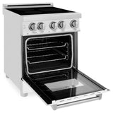 ZLINE 24" 2.8 cu. ft. Induction Range with a 4 Element Stove and Electric Oven in Stainless Steel (RAIND-24) [Color: White Matte]