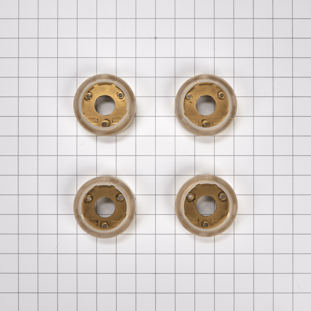 Set of 4 Range Brass Knob Bezels, Oven