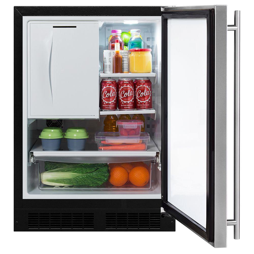 24-In Built-In Refrigerator Freezer With Maxstore Bin with Door Style - Stainless Steel, Door Swing - Right