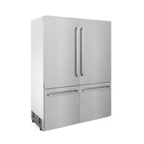 ZLINE 60" 32.2 cu. ft. Built-In 4-Door French Door Freezer Refrigerator with Internal Water and Ice Dispenser in Fingerprint Resistant Stainless Steel (RBIV-SN-60)