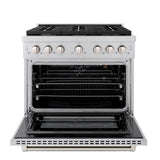 ZLINE 36 In. Freestanding Gas Range in Stainless Steel with Brass Burners (SGR-BR-36)