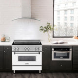 ZLINE 36" 4.6 cu. ft. Induction Range with a 5 Element Stove and Electric Oven in Stainless Steel (RAIND-36) [Color: White Matte]