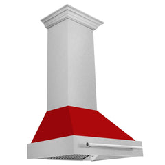 ZLINE 30 in. DuraSnow Stainless Steel Range Hood with Color Shell Options (8654SNX-30) [Color: Red Matte]