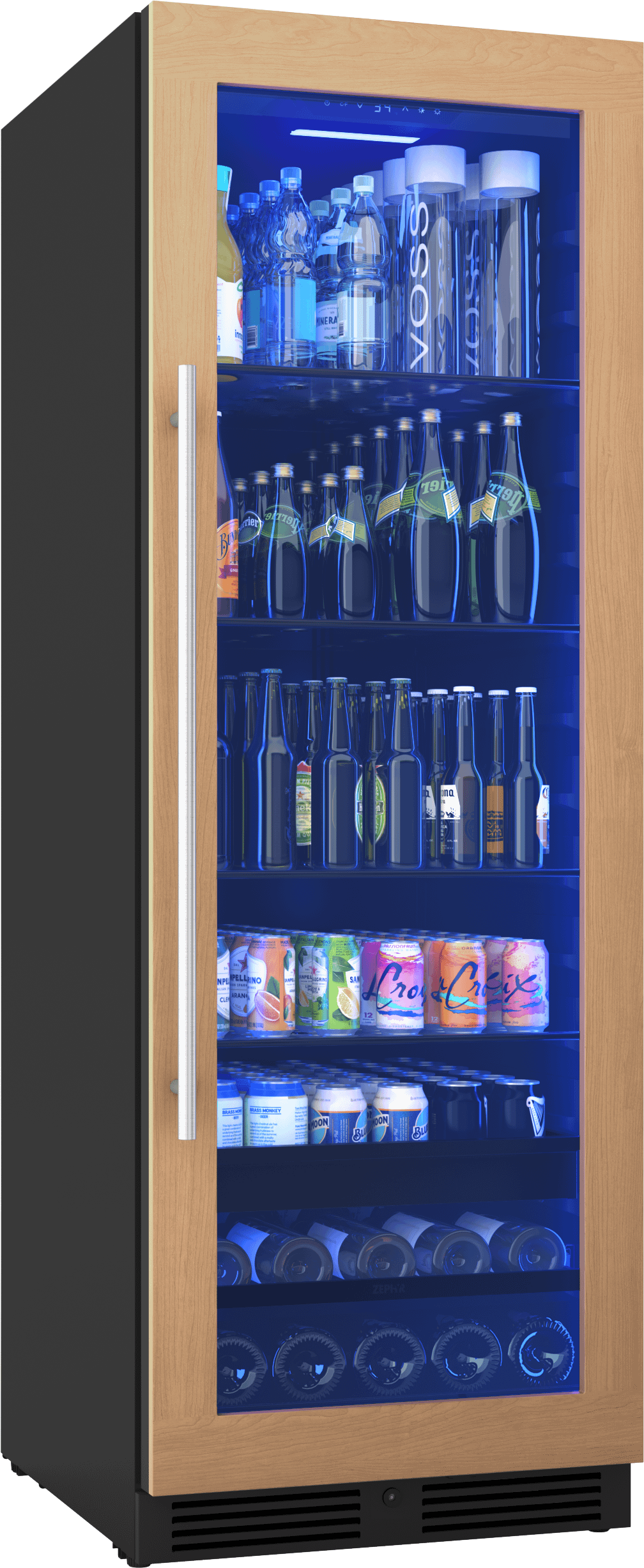 Presrv Beverage Cooler, 24in Full Size, Panel Ready+Glass, Reversible Door, 1 Zone