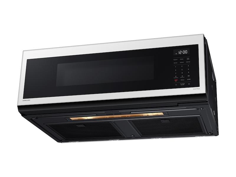 1.1 cu. ft. Bespoke Smart SLIM Over-the-Range Microwave with 400 CFM Hood Ventilation, Wi-Fi & Voice Control in White Glass