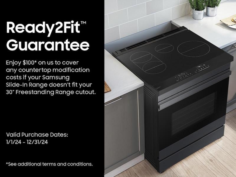 Bespoke 6.3 cu. ft. Smart Slide-In Induction Range with Ambient Edge Lighting™ & Air Sous Vide in Matte Black Steel