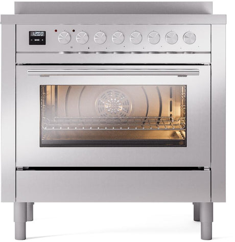 Professional Plus II 36 Inch Electric Freestanding Range in Stainless Steel with Trim